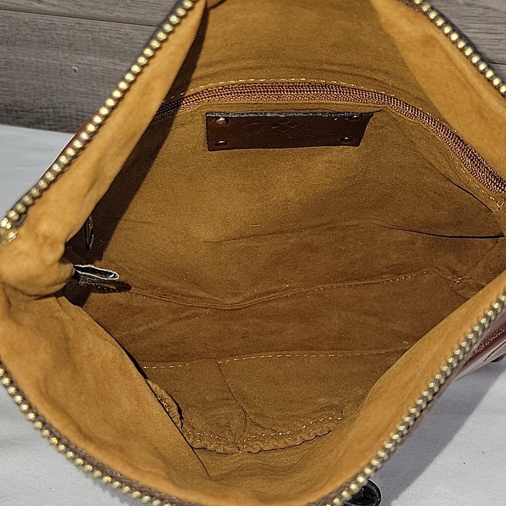 Patricia Nash Brown Leather Wristlet Clutch Handbag - Picture 10 of 12